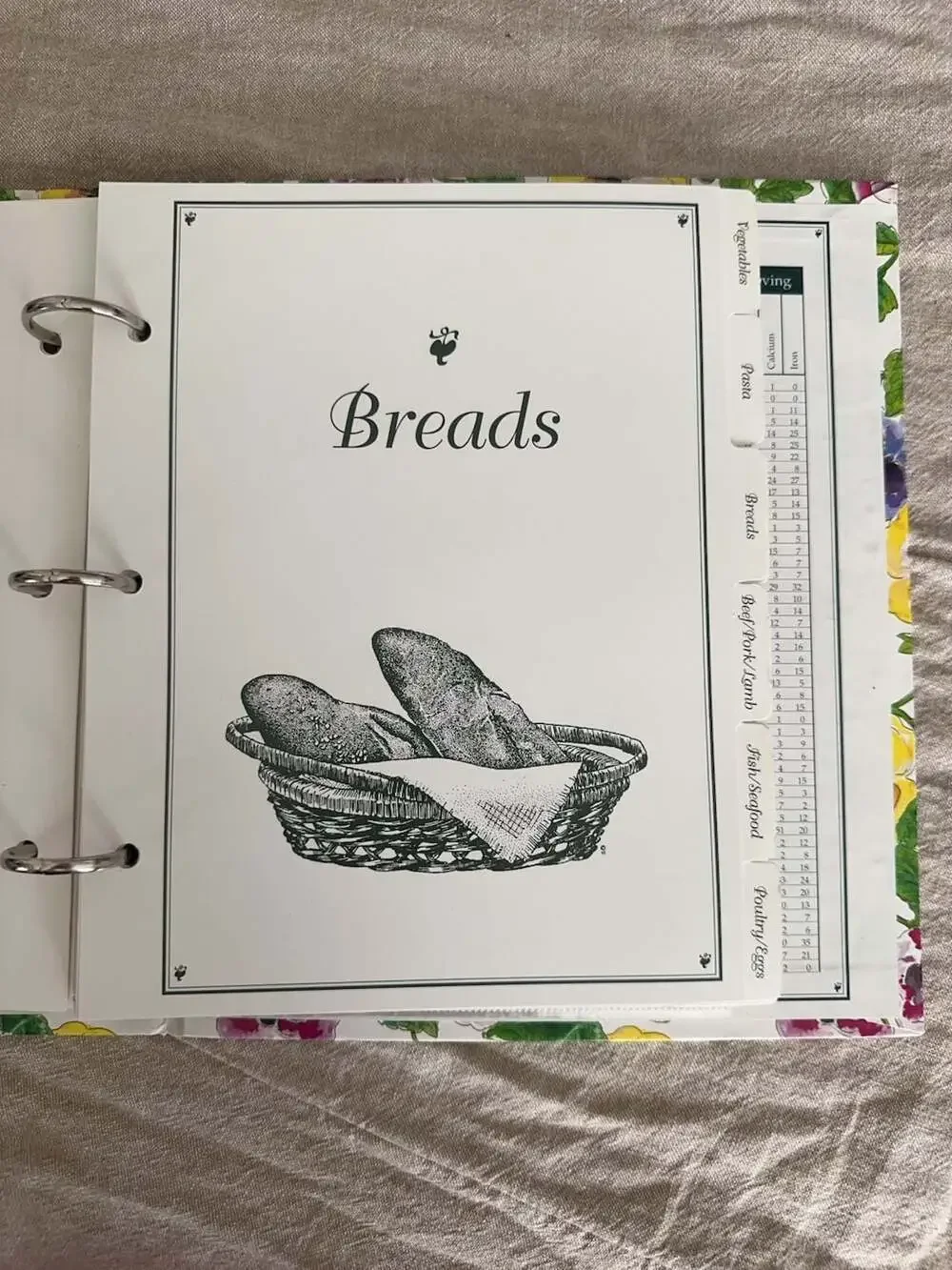 Vintage Cottagecore Floral Pansy Print Recipe Organizer Binder